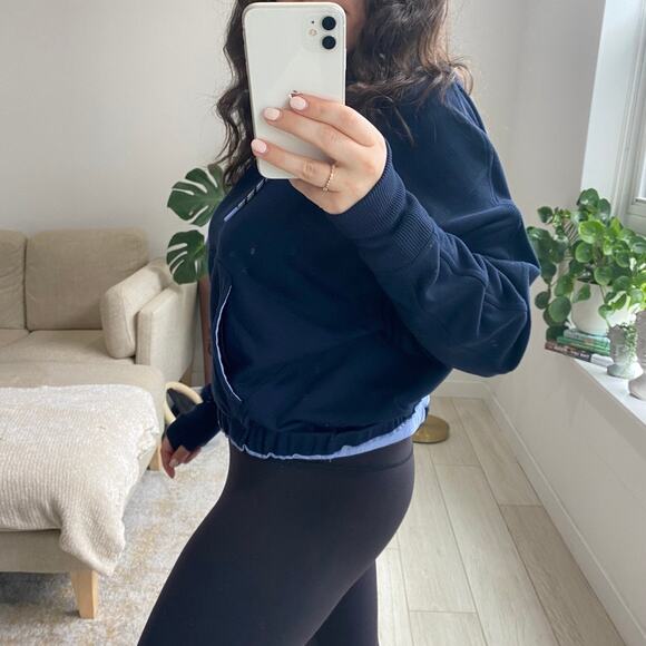 Athleta Blue Hoodie Sweatshirt Size Medium - Picture 4 of 5